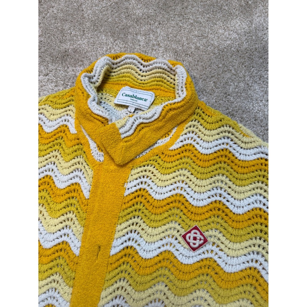 Casablanca Wavy Gradient Crochet Shirt Size L - Picture 3 of 5